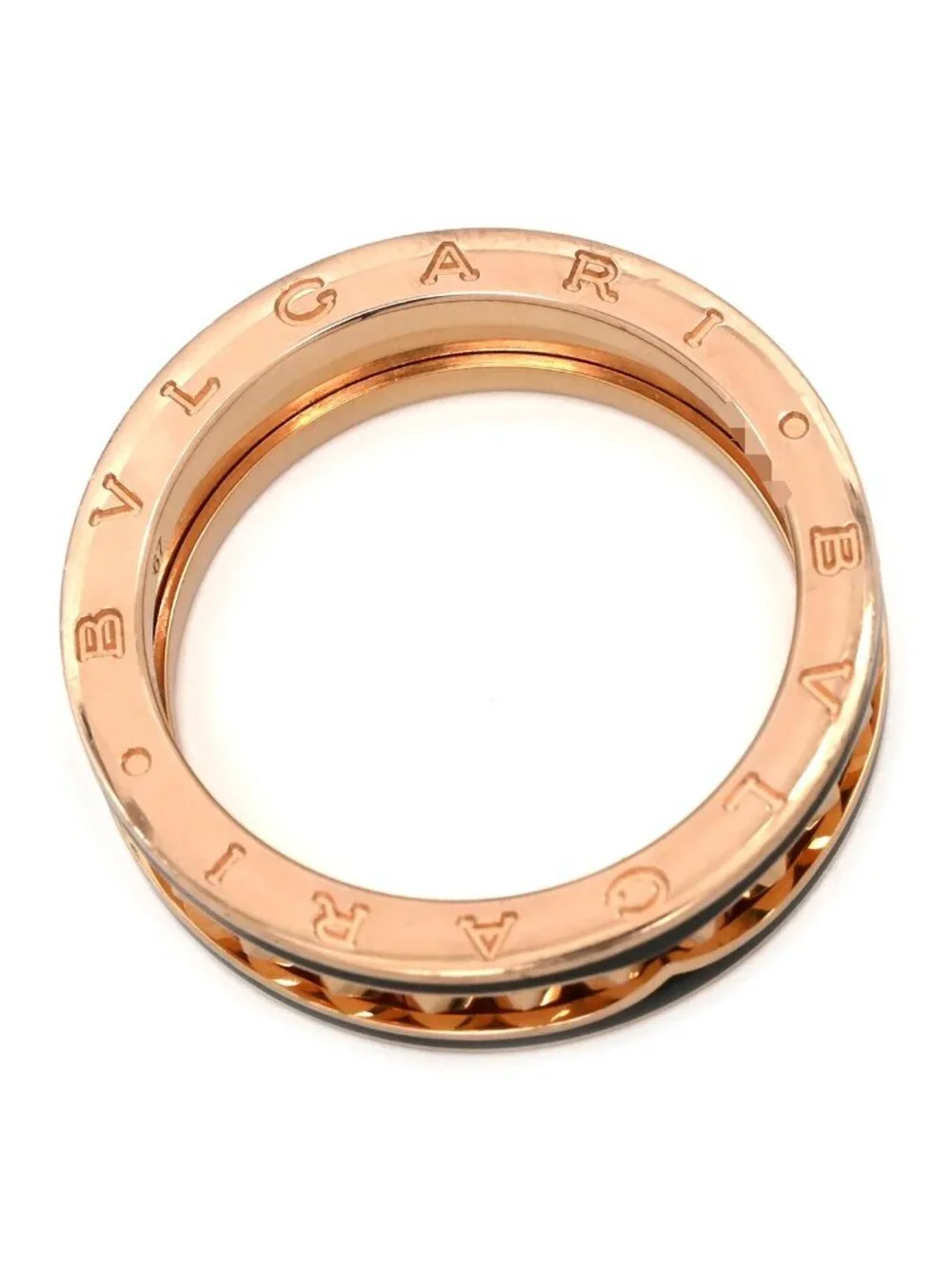 Bvlgari Ring Lock Band Black Pink Gold 67 18k